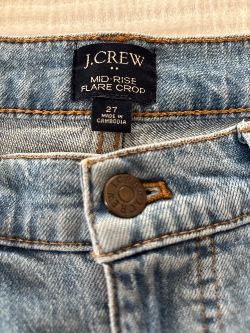 J.Crew Light Blue Mid-Rise Flare Crop Jeans